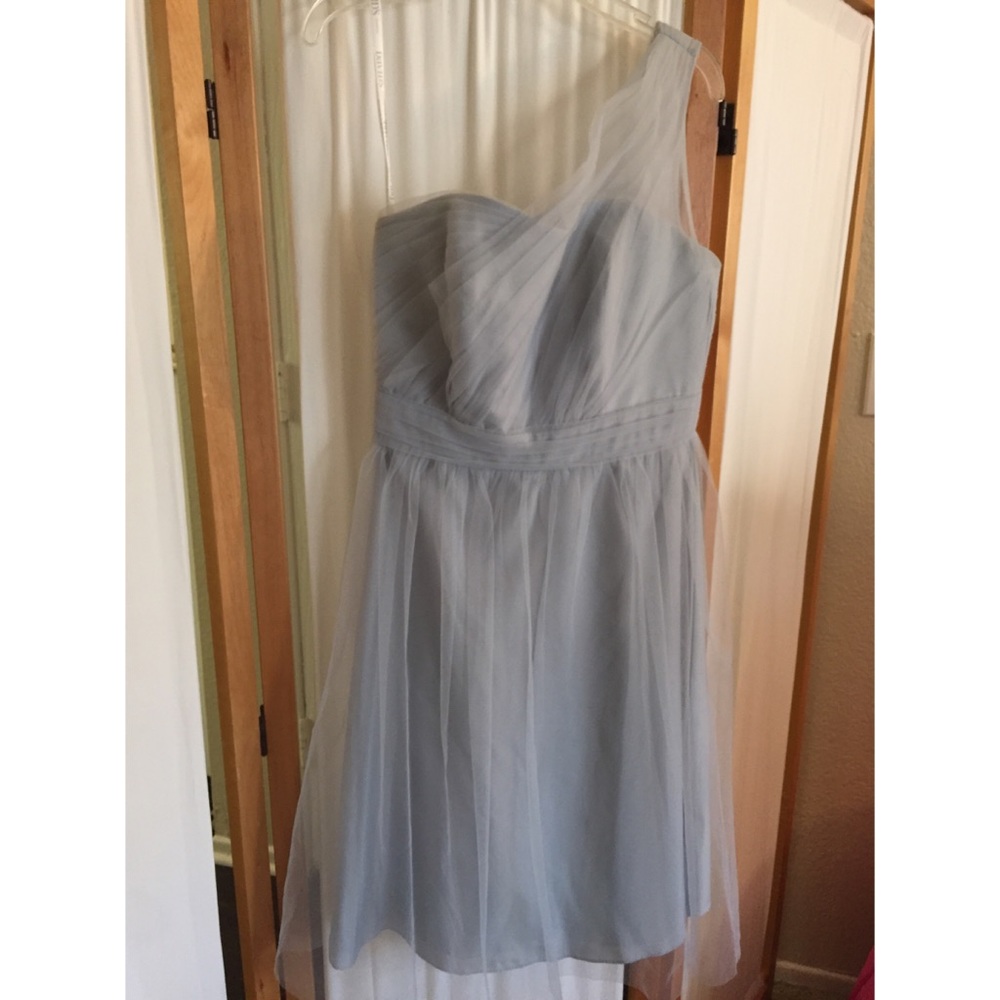 David’s Bridal Light Gray Bridesmaid Dress